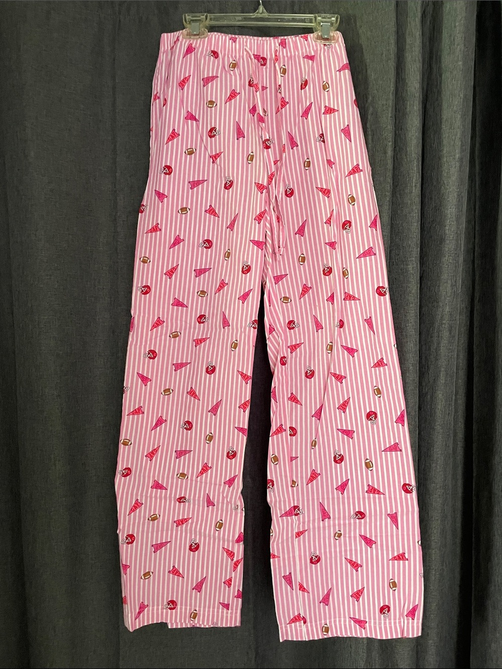 GAP Pink Striped Cotton Pajama Pants with Novelty Print